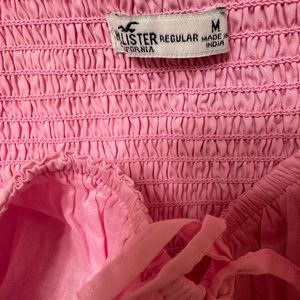 Pink mini dress with puffy sleeves